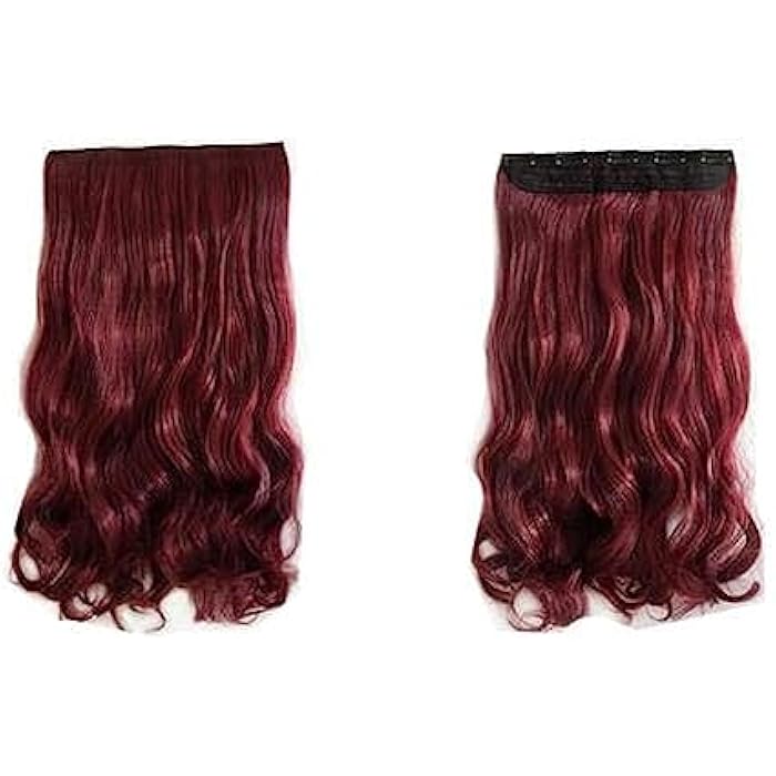 DILLARDS Wine Red Hair Extension Soft Long Curly Hair Wig For Female-F2C - Image 1